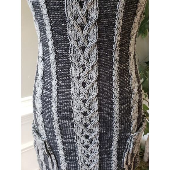 Style & Co. Women's Black Striped Cotton Round Neck Sleeveless Sweater Dress PL - Picture 5 of 10